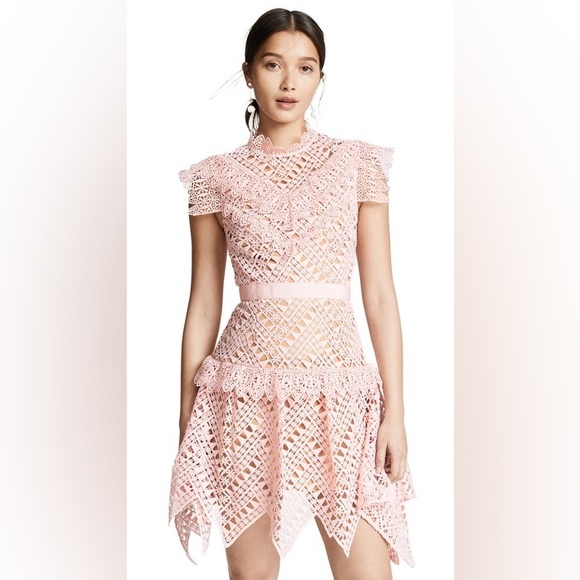 Self-Portrait Dresses & Skirts - CLEARANCE!! NWT SELF-PORTRAIT Triangle Lace Minidress Sz6